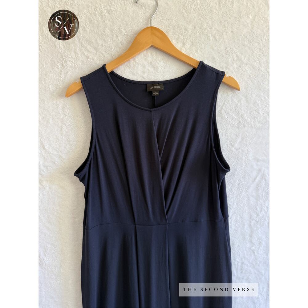 J. Jill Wherever Collection Sleeveless Navy Blue Dress Size Medium - Picture 4 of 6
